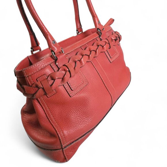 COACH Hamptons Large Satchel in burnt orange with tassel - Picture 5 of 16